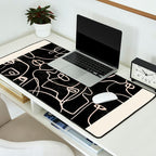 abstract line art faces 4 Desk Mat Gallery Image 2