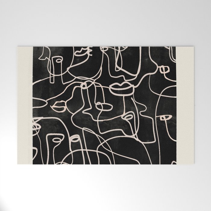 abstract line art faces 4 Welcome Mat Gallery Image 1