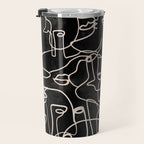 abstract line art faces 4 Travel Mug Gallery Image 3