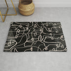 abstract line art faces 4 Rug Gallery Image 1