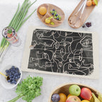 abstract line art faces 4 Cutting Board Gallery Image 2