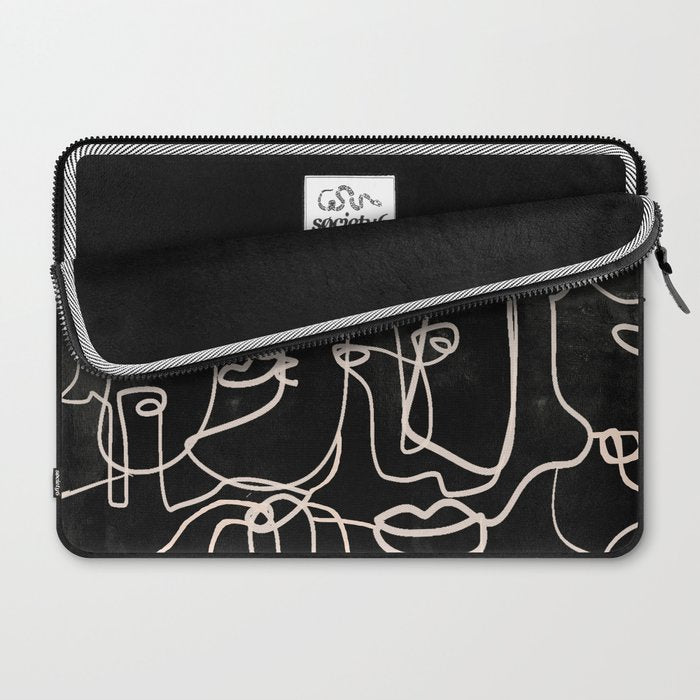 abstract line art faces 4 Laptop Sleeve Gallery Image 2