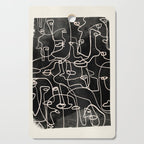 abstract line art faces 4 Cutting Board Gallery Image 1