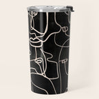 abstract line art faces 4 Travel Mug Gallery Image 2