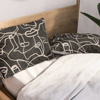 abstract line art faces 4 Pillow Sham Gallery Image 2