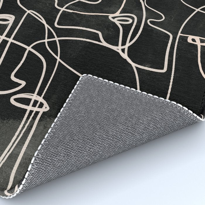 abstract line art faces 4 Rug Gallery Image 4