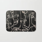 abstract line art faces 4 Bath Mat Gallery Image 1