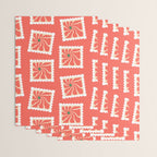 Vintage flower postage stamp pattern Wrapping Paper Gallery Image 3