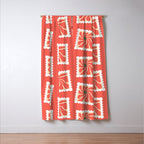 Vintage flower postage stamp pattern Window Curtain Gallery Image 3