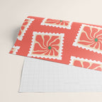 Vintage flower postage stamp pattern Wrapping Paper Gallery Image 2