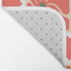 Vintage flower postage stamp pattern Bath Mat Gallery Image 2