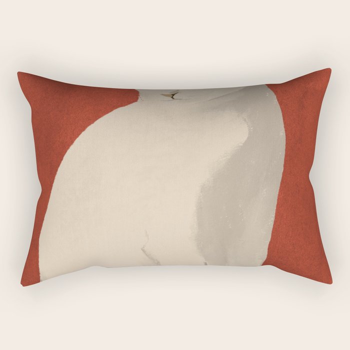 Minimal White Cat 3 Rectangular Pillow Gallery Image 1