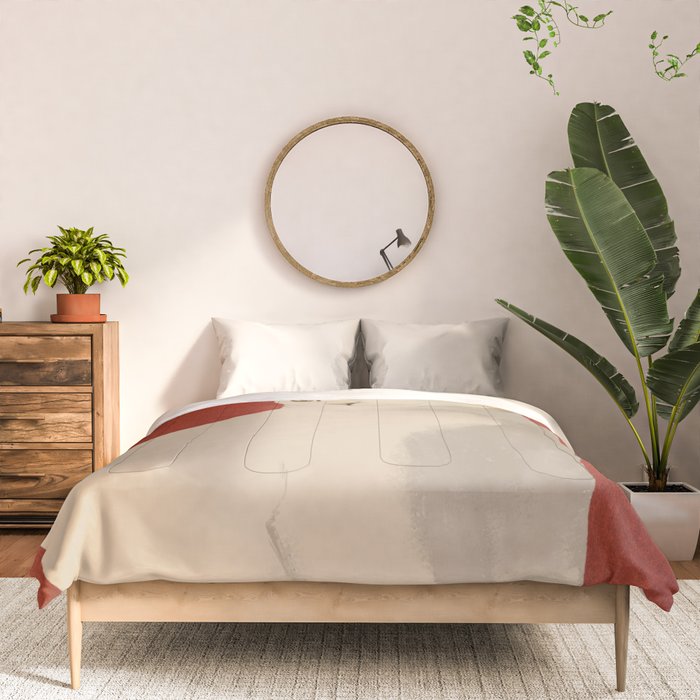 Minimal White Cat 3 Comforter Gallery Image 3