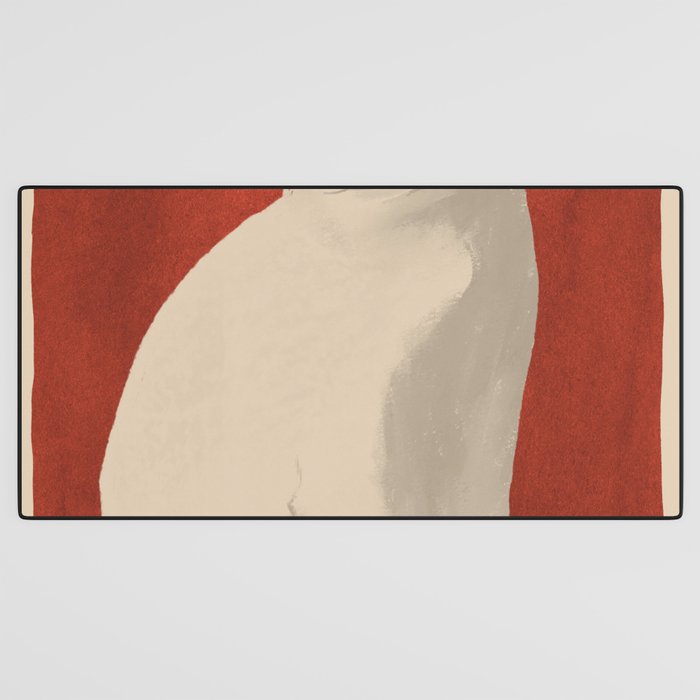 Minimal White Cat 3 Desk Mat Gallery Image 3