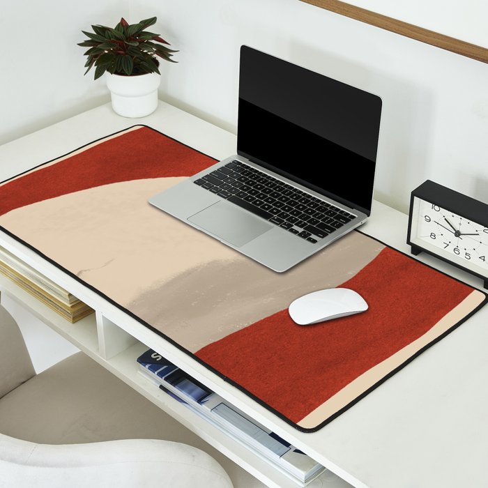 Minimal White Cat 3 Desk Mat Gallery Image 2