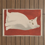 Minimal White Cat 3 Outdoor Rug Gallery Image 1