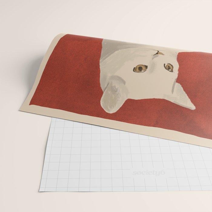 Minimal White Cat 3 Wrapping Paper Gallery Image 2