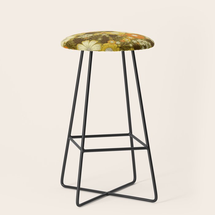 1970s Retro/Vintage Floral Pattern Stool Gallery Image 1