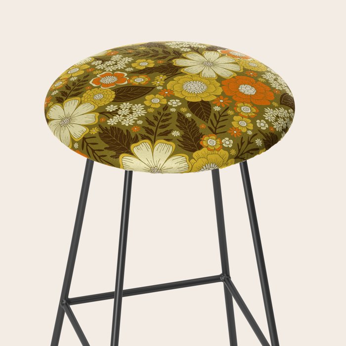 1970s Retro/Vintage Floral Pattern Stool Gallery Image 2