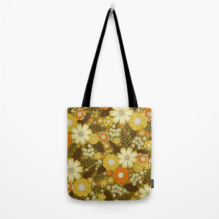 1970s Retro/Vintage Floral Pattern Tote Bag Gallery Image 2
