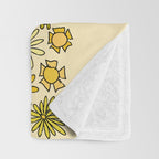 be here now // flower power // retro surf art by surfy birdy Throw Blanket Gallery Image 3