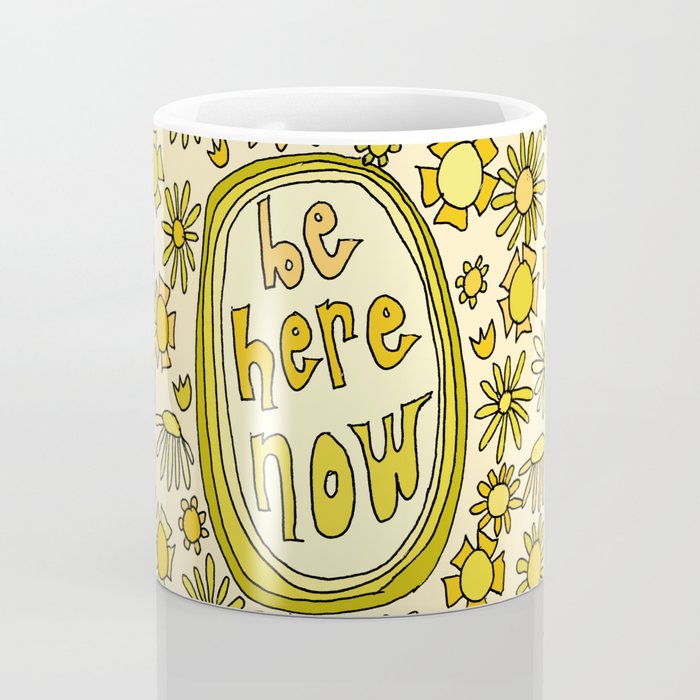 be here now // flower power // retro surf art by surfy birdy Coffee Mug Gallery Image 4