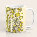 be here now // flower power // retro surf art by surfy birdy Coffee Mug Gallery Image 1
