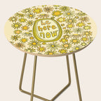 be here now // flower power // retro surf art by surfy birdy Side Table Gallery Image 2