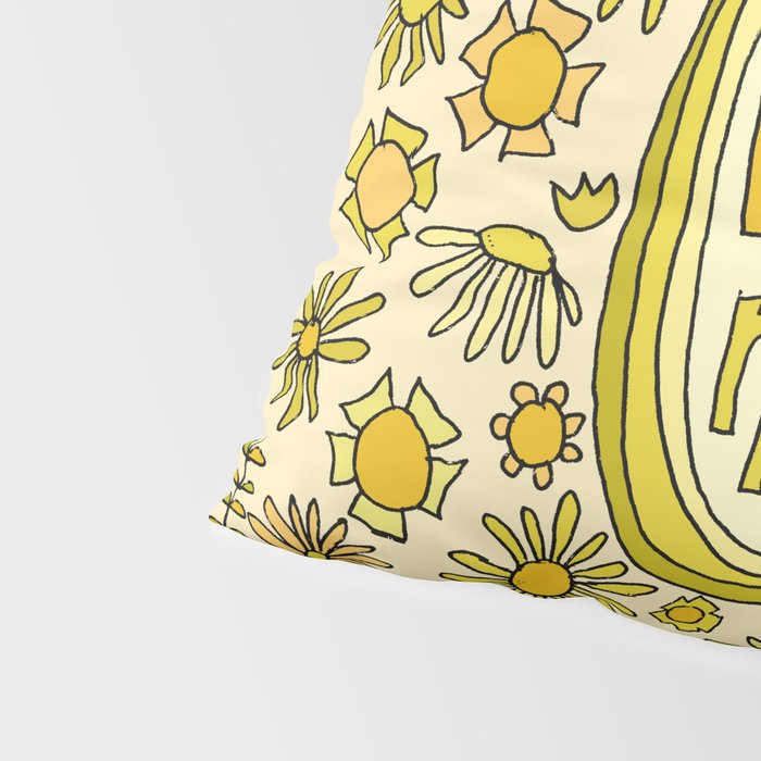 be here now // flower power // retro surf art by surfy birdy Pillow Sham Gallery Image 4