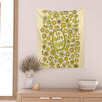 be here now // flower power // retro surf art by surfy birdy Wall Tapestry Gallery Image 2