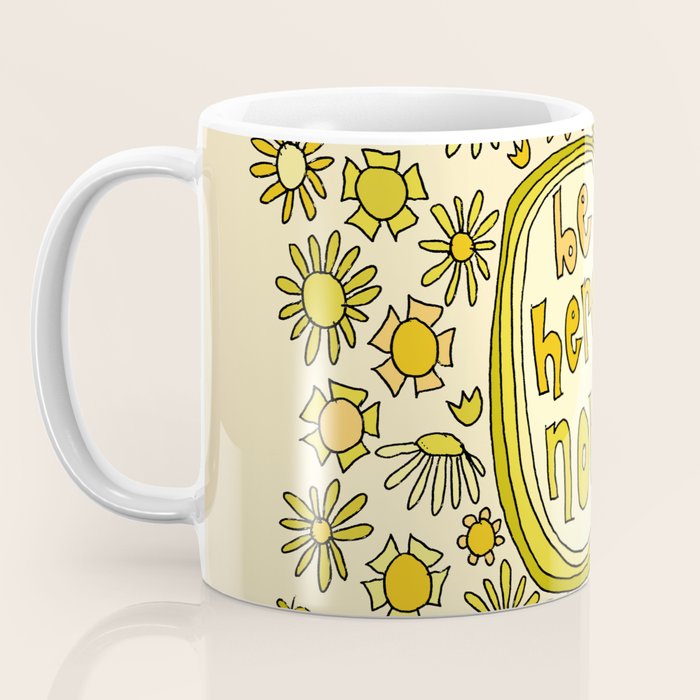 be here now // flower power // retro surf art by surfy birdy Coffee Mug Gallery Image 3