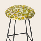 be here now // flower power // retro surf art by surfy birdy Stool Gallery Image 2