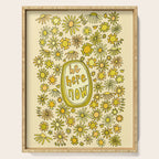be here now // flower power // retro surf art by surfy birdy Serving Tray Gallery Image 1