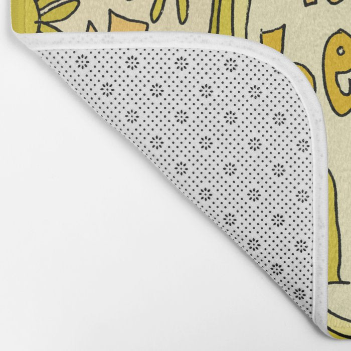 be here now // flower power // retro surf art by surfy birdy Bath Mat Gallery Image 2