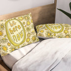 be here now // flower power // retro surf art by surfy birdy Pillow Sham Gallery Image 2