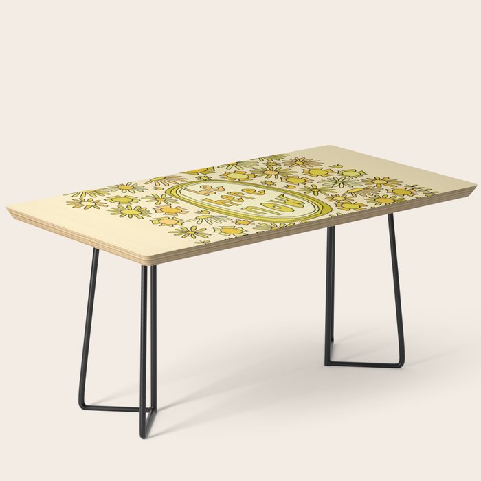 be here now // flower power // retro surf art by surfy birdy Coffee Table Gallery Image 1