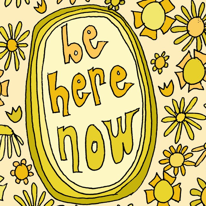 be here now // flower power // retro surf art by surfy birdy Coffee Mug Gallery Image 2
