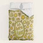 be here now // flower power // retro surf art by surfy birdy Duvet Cover Gallery Image 6