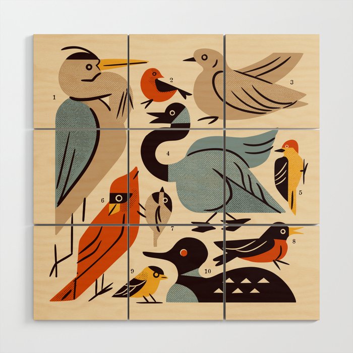 Midwest Birds Guide Wood Wall Art Gallery Image 1