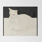 Minimal Abstract Art Cat 6 Throw Blanket Gallery Image 2