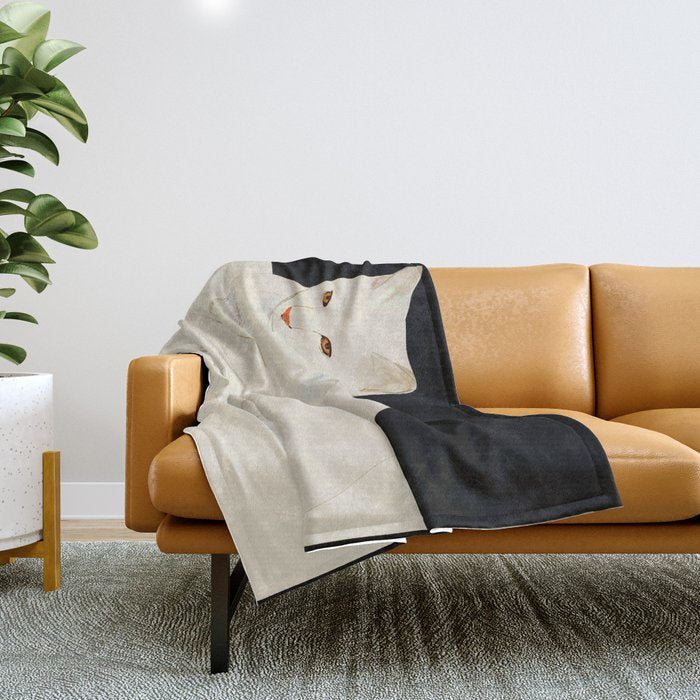 Minimal Abstract Art Cat 6 Throw Blanket Gallery Image 1