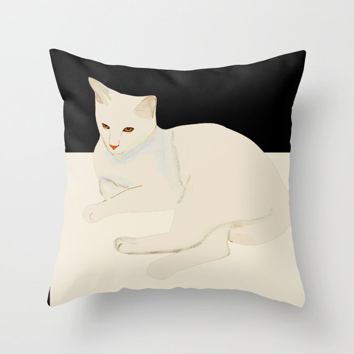 Minimal Abstract Art Cat 6 Throw Pillow Gallery Image 6