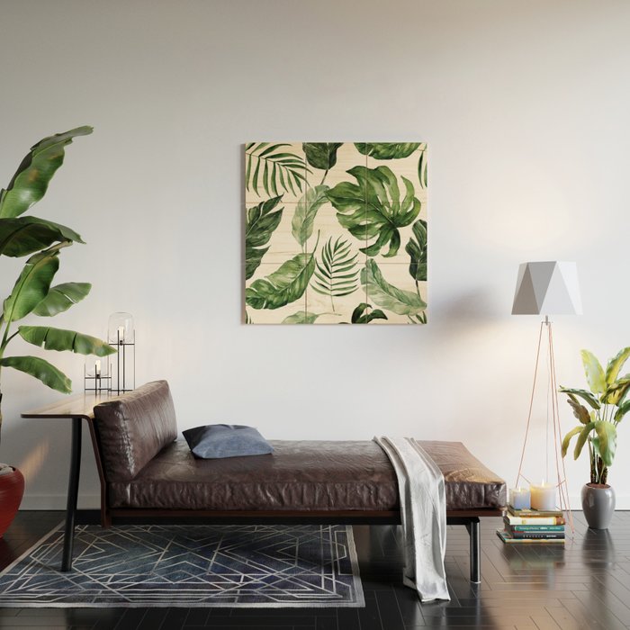 Tropical Leaf Wood Wall Art Gallery Image 2
