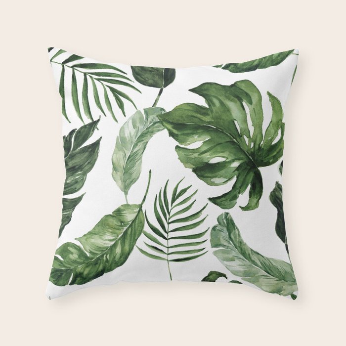 Tropical Leaf Throw Pillow Gallery Image 6