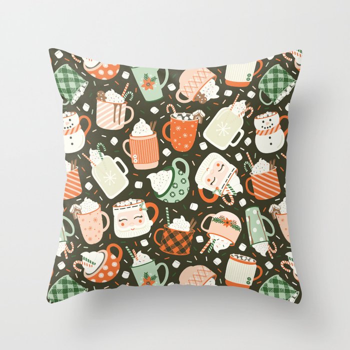 Christmas Cocoa Throw Pillow Gallery Image 1