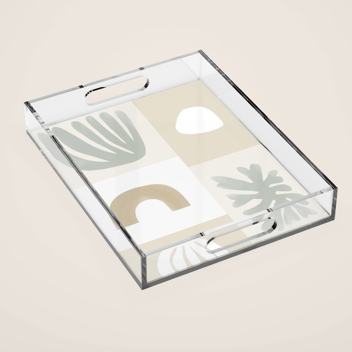Modern Corals | Sage Green Acrylic Tray Gallery Image 1