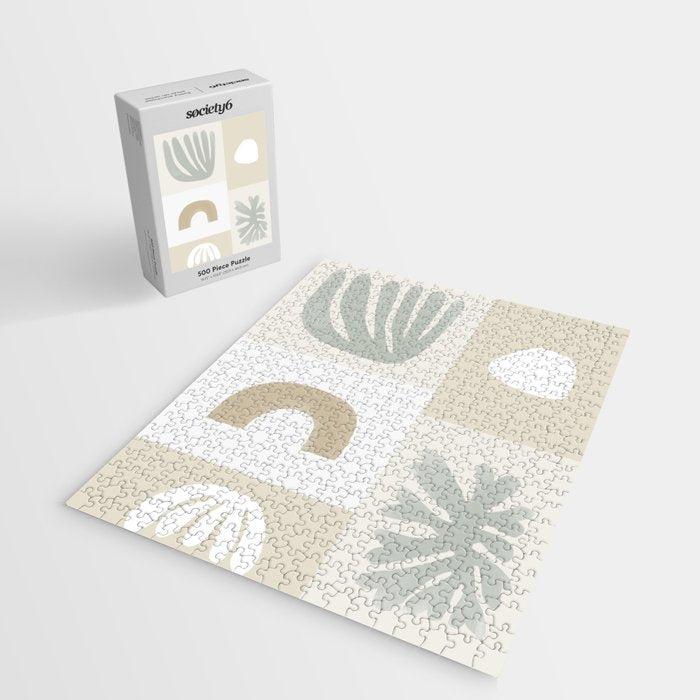 Modern Corals | Sage Green Jigsaw Puzzle Gallery Image 2