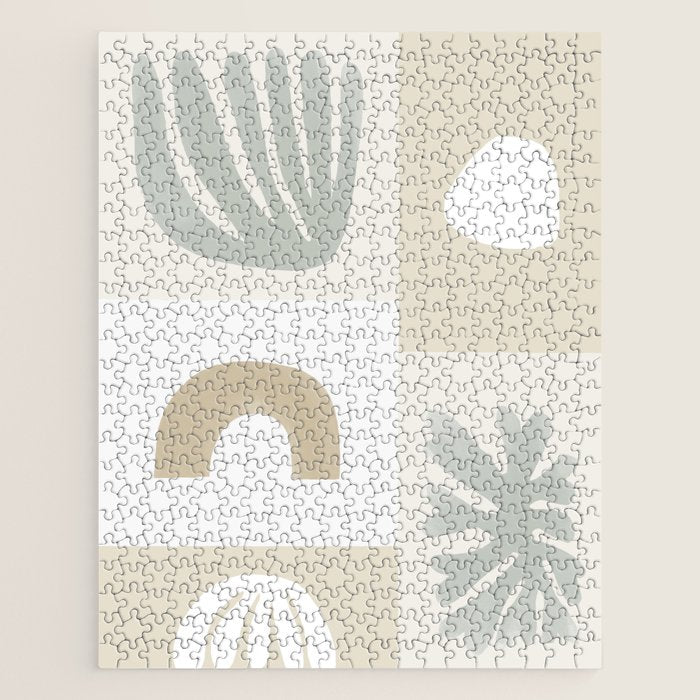 Modern Corals | Sage Green Jigsaw Puzzle Gallery Image 1