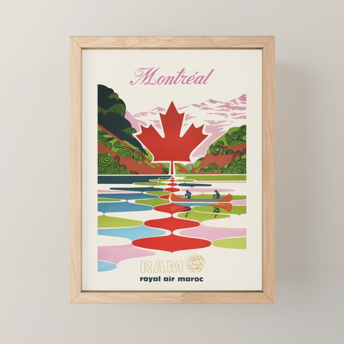 Montreal Canada Vintage Travel Poster, 1950s Mini Art Print Gallery Image 1
