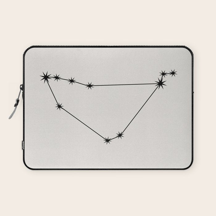 Capricorn Zodiac Star Constellation Line Art White Laptop Sleeve Gallery Image 1
